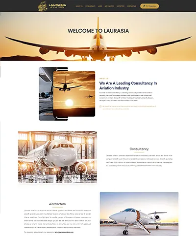 Website developed for Laurasia Aviation Consultancy