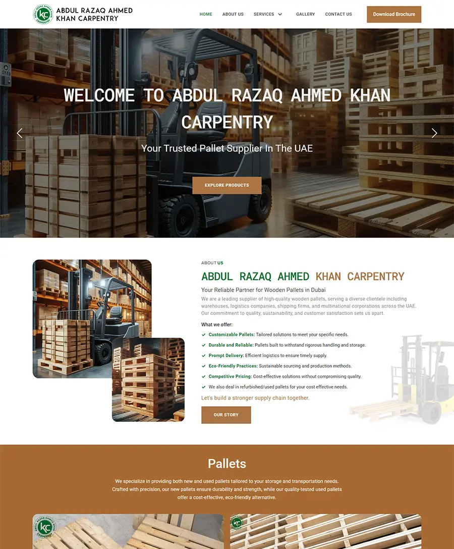 Khan Carpentry website — Orange Dice UAE