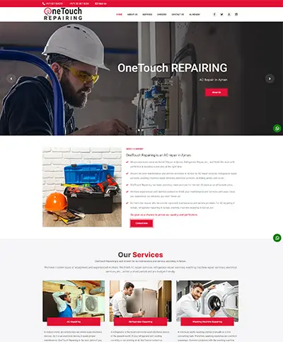 One Touch Repairing website — Orange Dice UAE