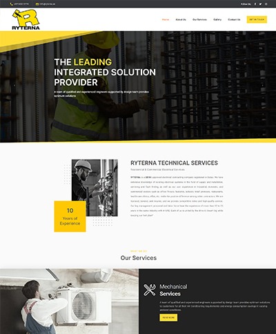 RYTERNA Technical Services website — Orange Dice UAE