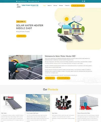 Solar Water Heater UAE website — Orange Dice UAE