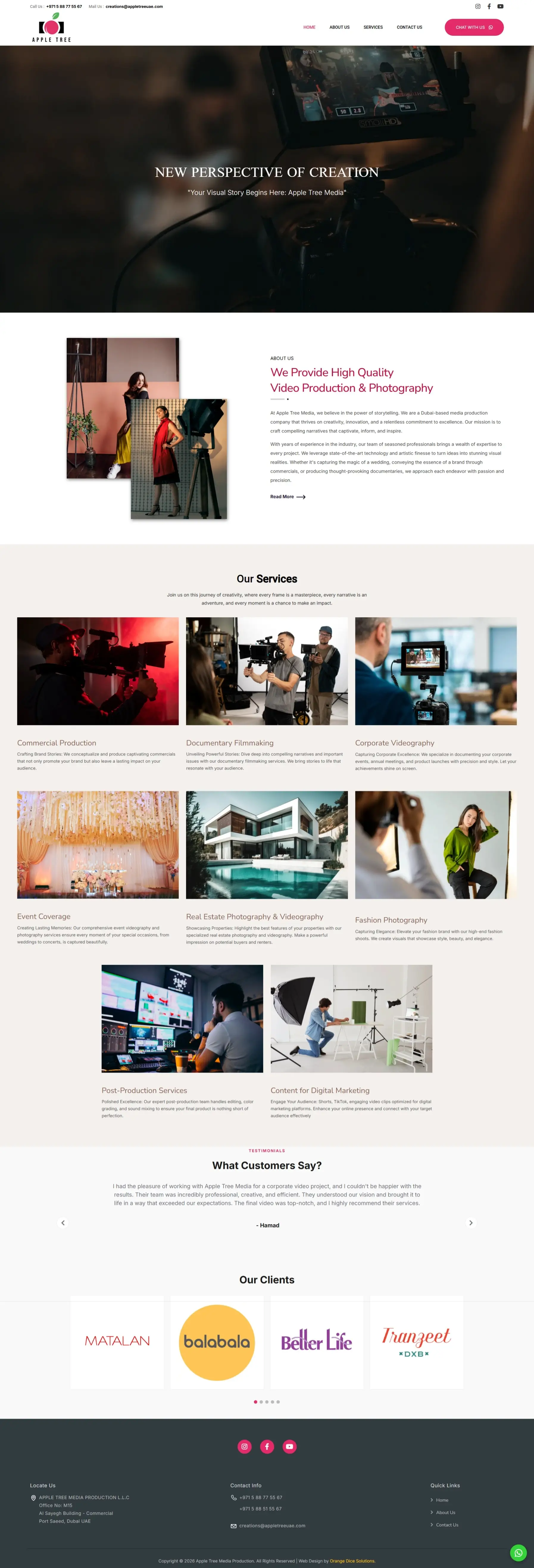 Appletree Nursery UAE website — Orange Dice UAE