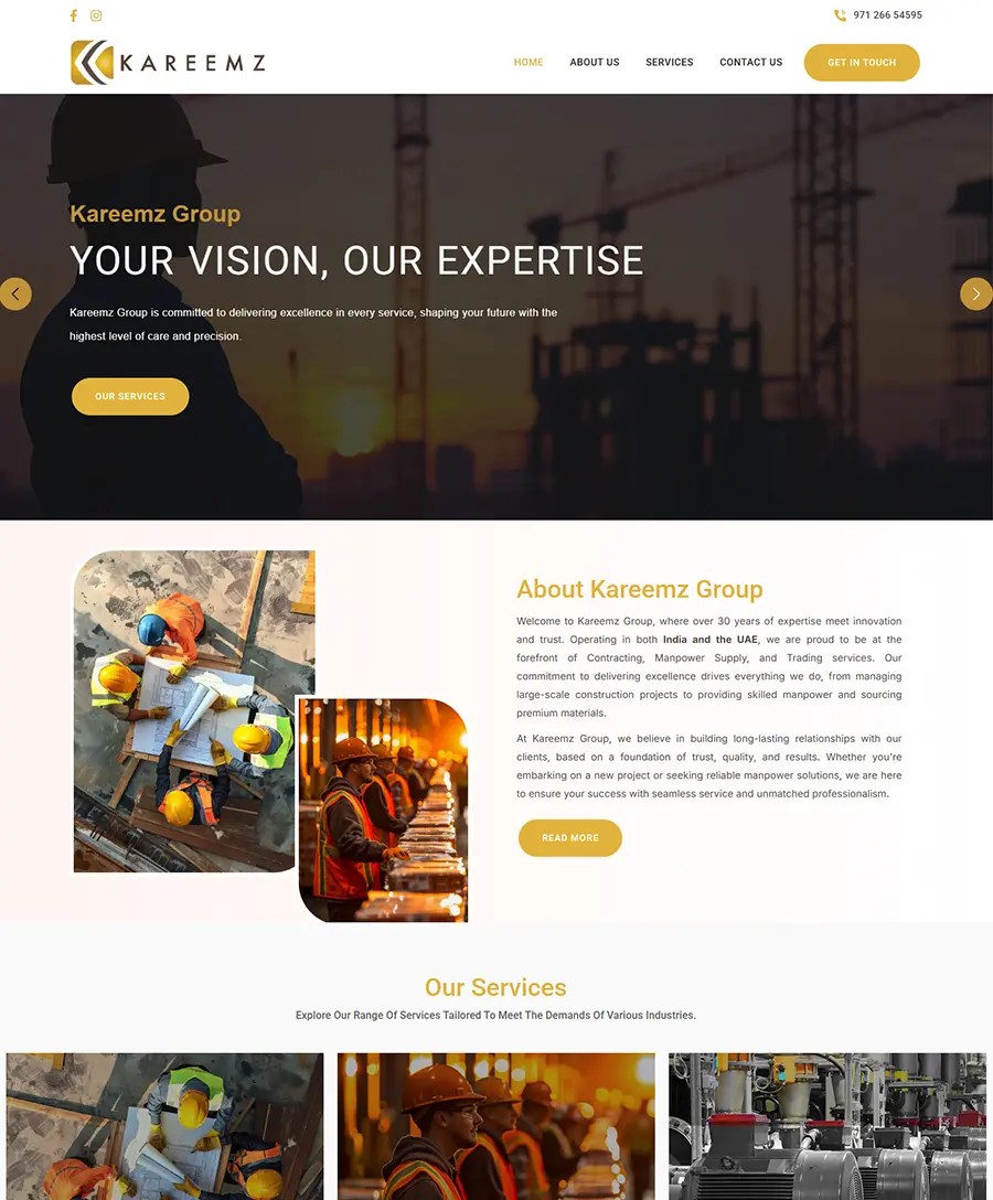 Kareemz Group website — Orange Dice UAE