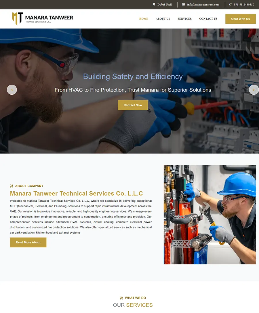 Manara Tanweer Group website — Orange Dice UAE