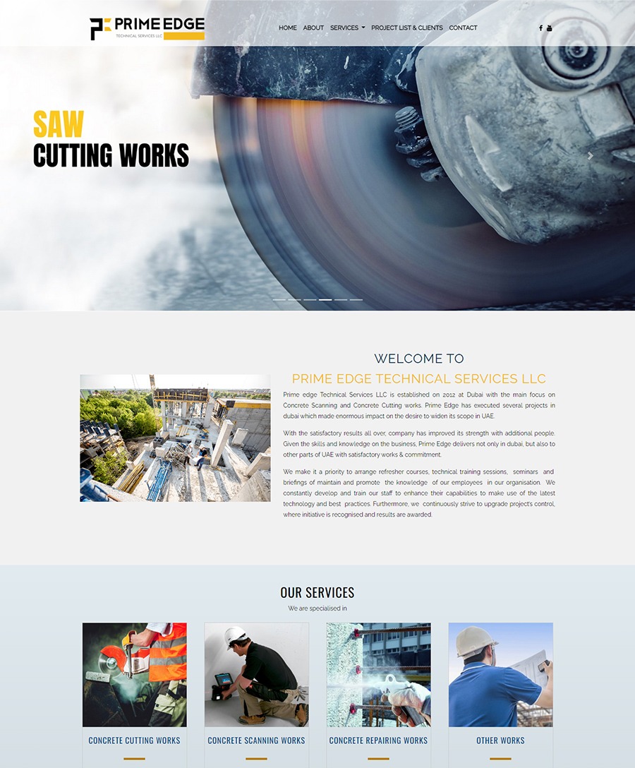 Prime Edge Technical Services LLC website — Orange Dice UAE