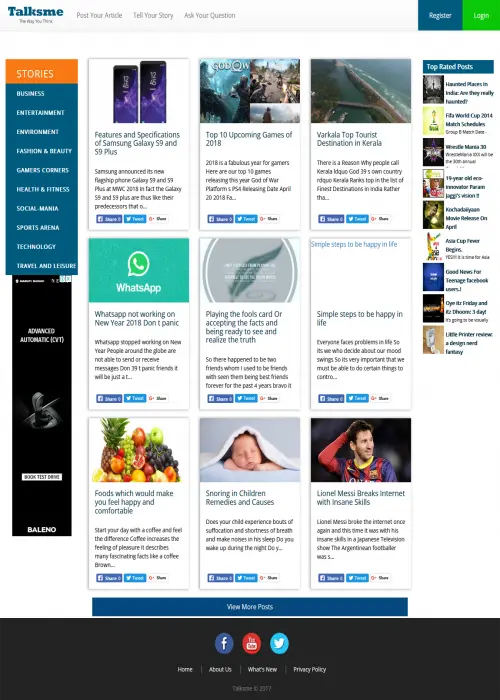 Website developed for Talksme