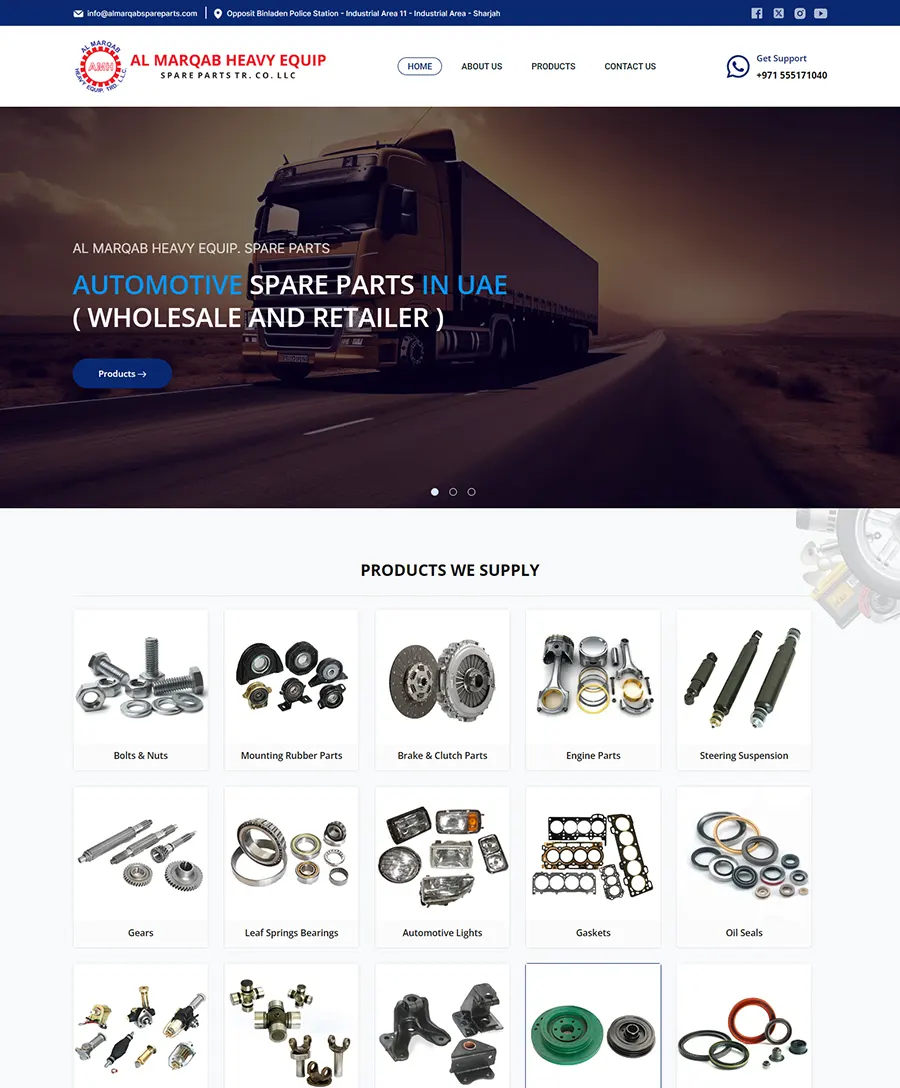 Al Marqab Spare Parts Trading website — Orange Dice UAE