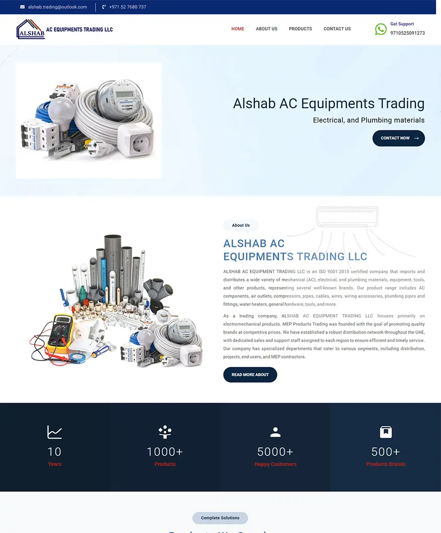 AL SHAB Electromechanical Works LLC website — Orange Dice UAE