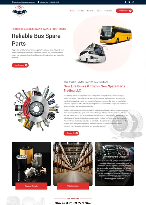 New Life Heavy Spare Parts Trading website — Orange Dice UAE