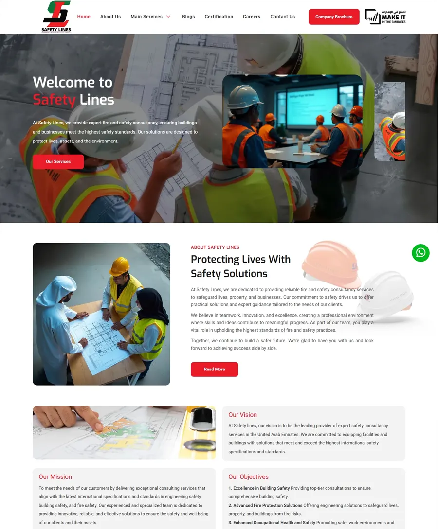 Safety Lines website — Orange Dice UAE