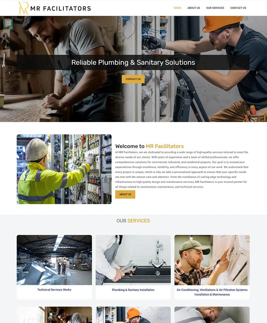 Website developed for MR Facilitators