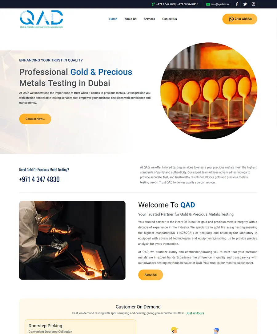 Website developed for QAD