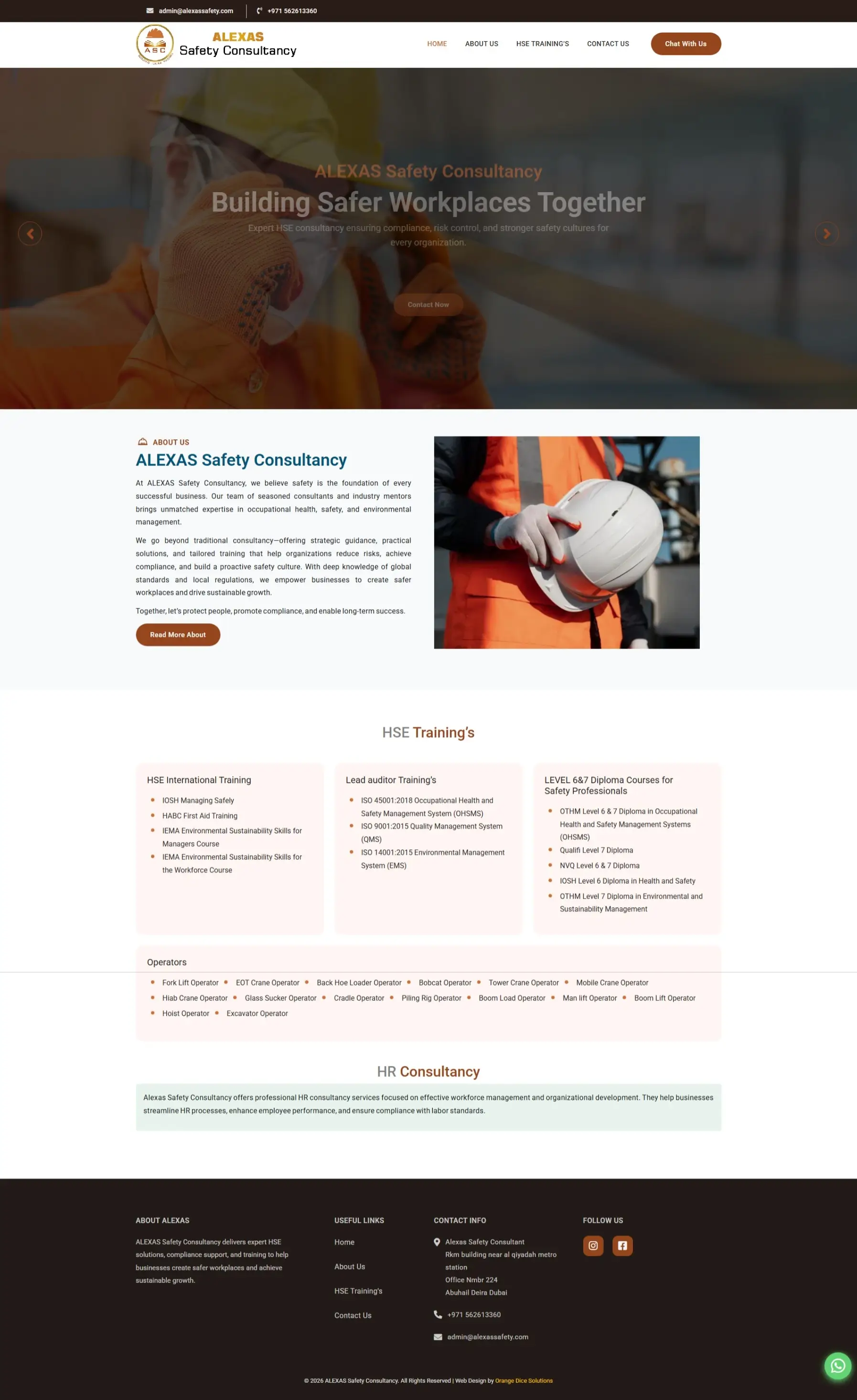 Alexas Safety website — Orange Dice UAE