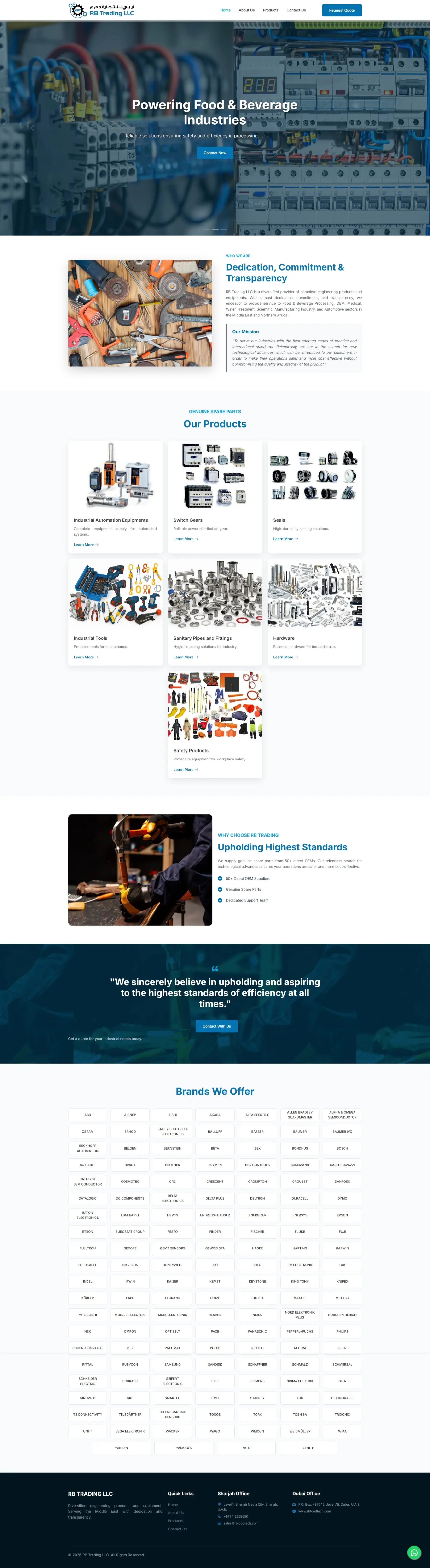 RB Food Tech website — Orange Dice UAE